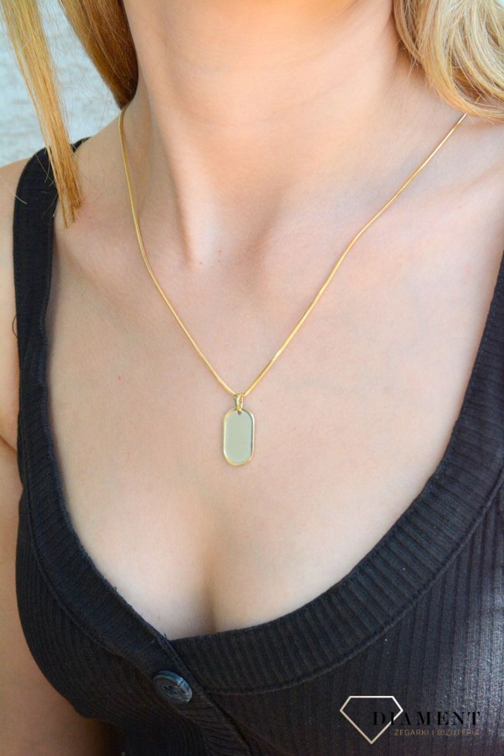 Złota zawieszka 585 matowa blaszka do graweru ZA 4851A.jpg